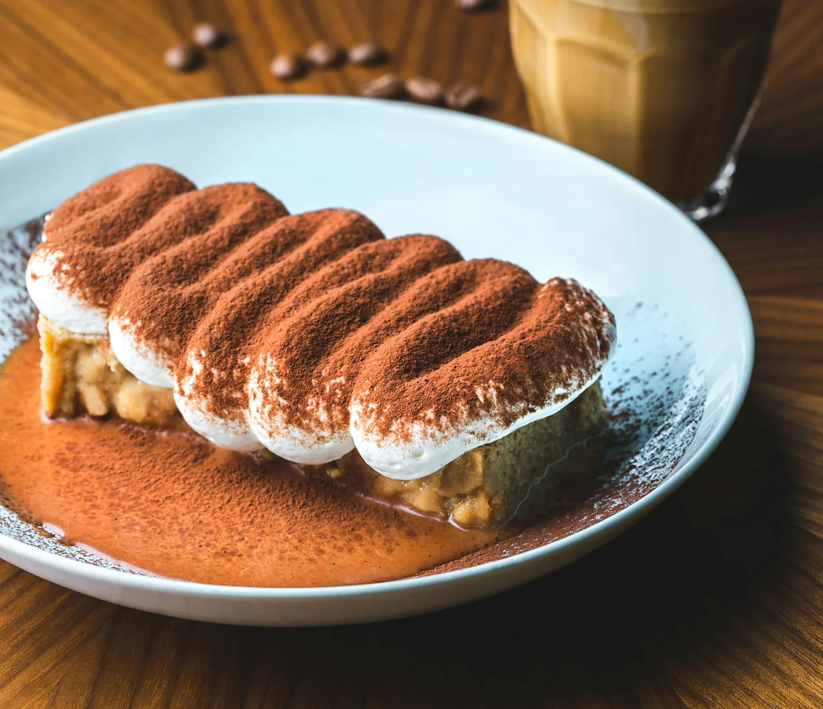 House tiramisù dusted with cocoa